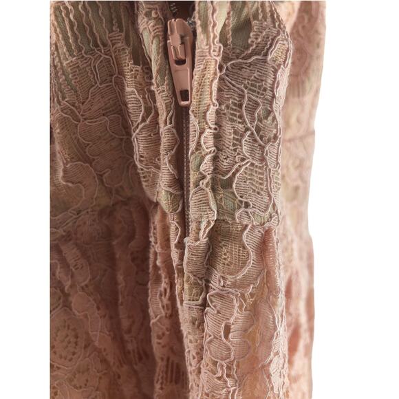 Trixxi Tan Lace Sleeveless V-Neck Mini Dress Women's Size Small - Picture 6 of 8